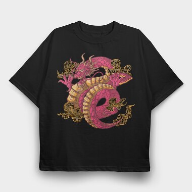 Chinese Dragon Creature Chinnese, Tricou Oversize Barbati (Unisex)