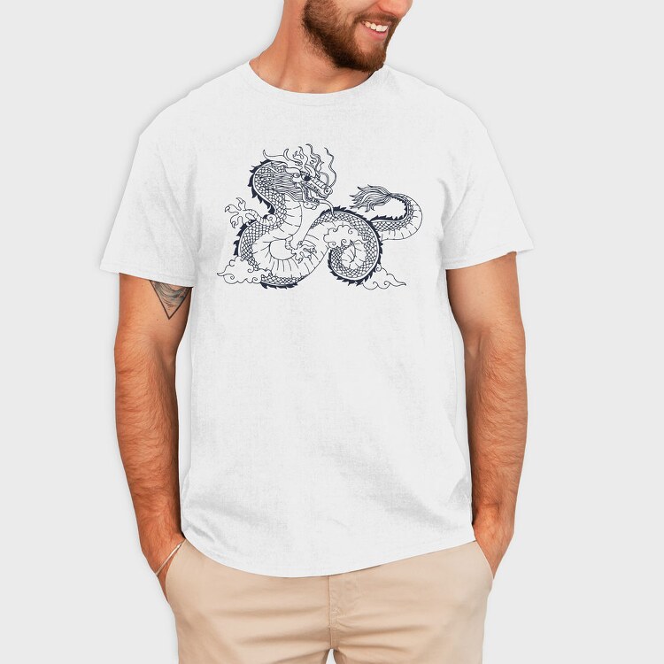 Chinese Dragon Illustration, Tricou Barbati (Unisex)