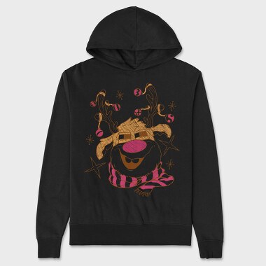 Christmas Cartoon Reindeer, Hanorac Oversize Barbati (Unisex)