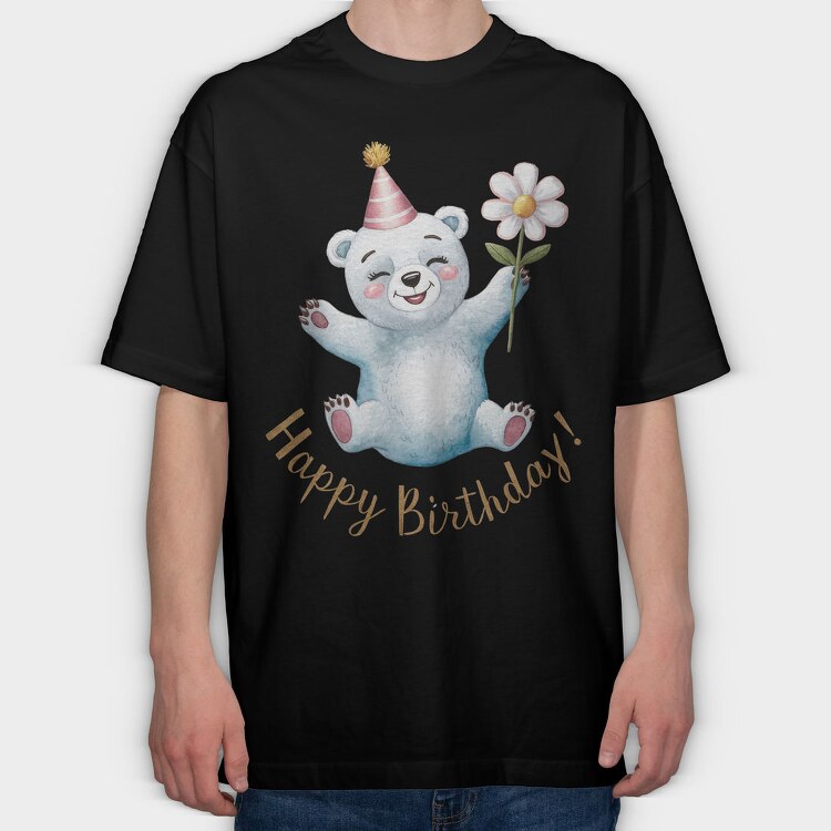 Watercolor Bear Party, Tricou Oversize Barbati (Unisex)