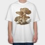 Vintage Mushroom Png, Tricou Oversize Barbati (Unisex)