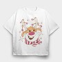 Christmas Cartoon Reindeer, Tricou Oversize Barbati (Unisex)