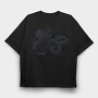 Chinese Dragon Illustration, Tricou Oversize Barbati (Unisex)