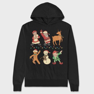 Christmas Characters Dancing, Hanorac Oversize Barbati (Unisex)