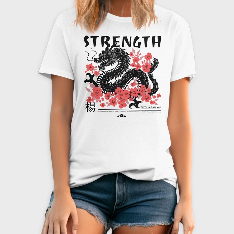 Chinese Dragon Strength Trend Within Balance, Tricou Barbati (Unisex)