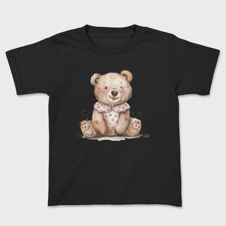 Watercolor Bear Pink, Tricou Copii