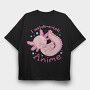 Cute Baby Axolotl Anime I Whatch O Lotl, Tricou Oversize Barbati (Unisex)