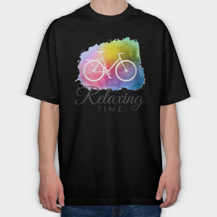 Watercolor Cycling Logo 001, Tricou Oversize Barbati (Unisex)