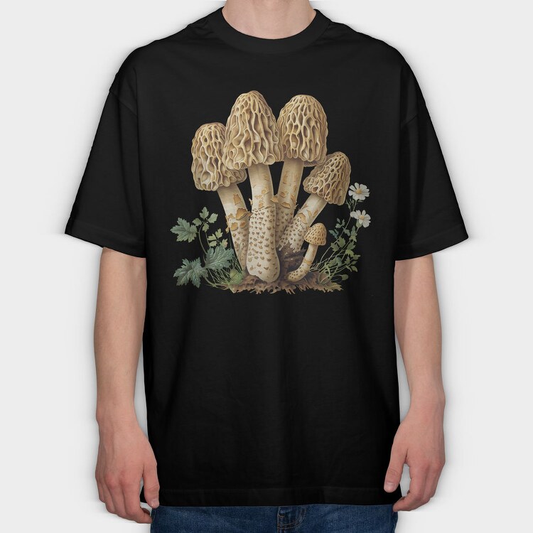 Vintage Mushroom Set, Tricou Oversize Barbati (Unisex)