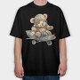 Watercolor Bear Airplane, Tricou Oversize Barbati (Unisex)