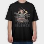 I Destroy Silence Drums Chicken, Tricou Oversize Barbati (Unisex)