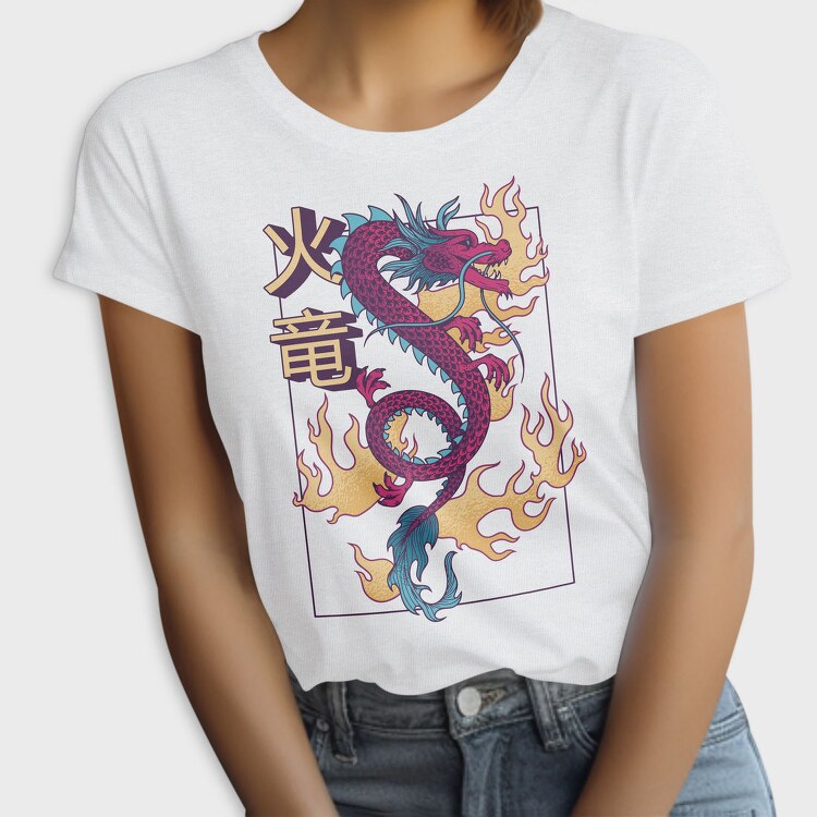 Chinese Dragon With Flames, Tricou Femei