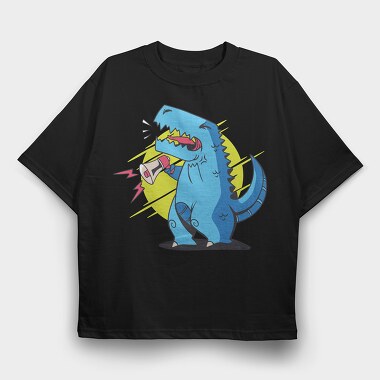 T Rex Megaphone Loud, Tricou Oversize Barbati (Unisex)