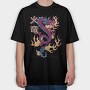 Chinese Dragon With Flames, Tricou Oversize Barbati (Unisex)