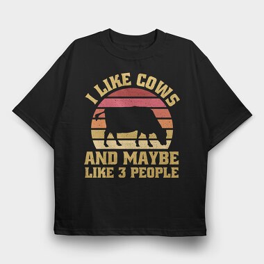 I Like Love Cows, Tricou Oversize Barbati (Unisex)