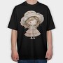 Vintage Village Girl, Tricou Oversize Barbati (Unisex)