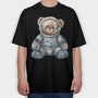 Watercolor Bear Astronaut, Tricou Oversize Barbati (Unisex)
