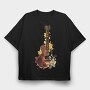 Watercolor Guitar, Tricou Oversize Barbati (Unisex)