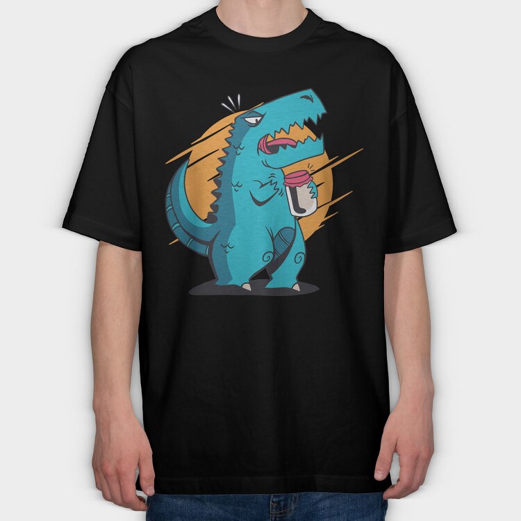 T Rex Opening Jar, Tricou Oversize Barbati (Unisex)