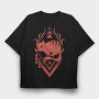 Chinese Zodiac Cat Dark Animals, Tricou Oversize Barbati (Unisex)