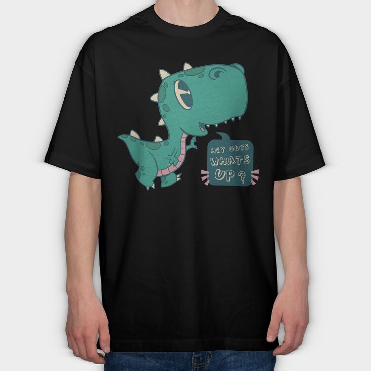 Cute Baby T Rex Dinosaur, Tricou Oversize Barbati (Unisex)