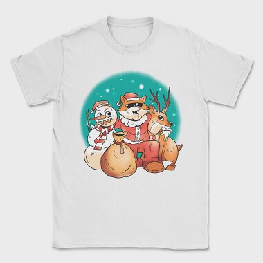 Christmas Fox Santa Xmas, Tricou Barbati (Unisex)