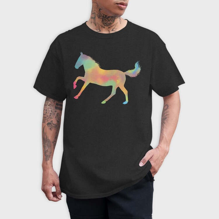 Watercolor Horse Silhouette, Tricou Barbati (Unisex)