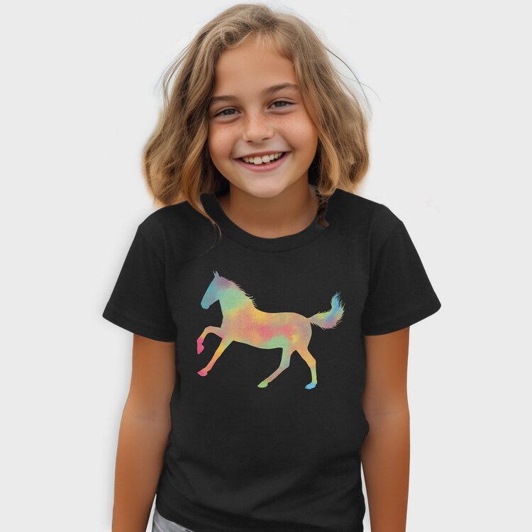 Watercolor Horse Silhouette, Tricou Copii