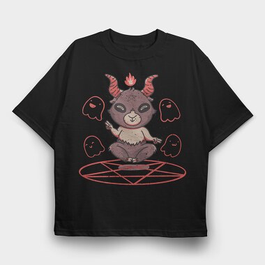 Cute Baphomet, Tricou Oversize Barbati (Unisex)