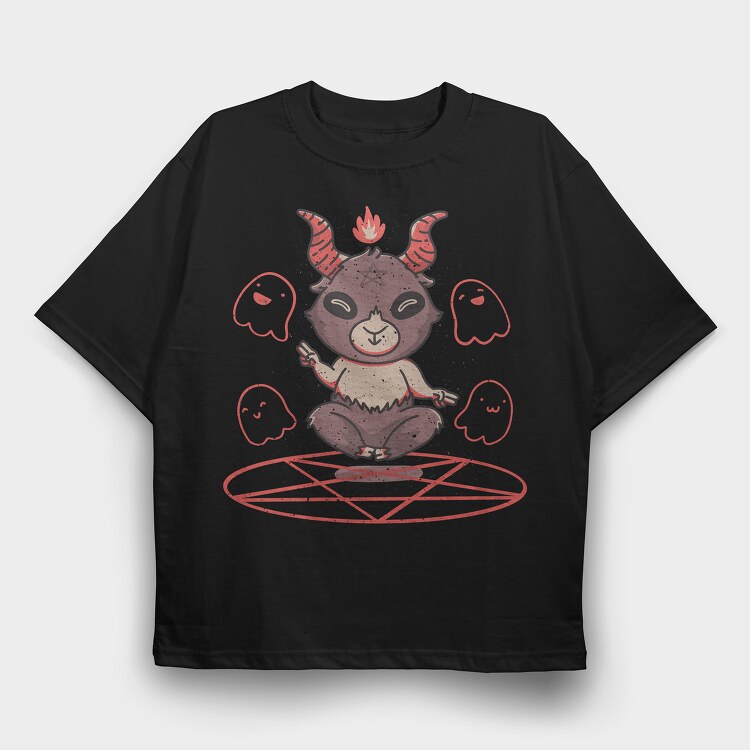 Cute Baphomet, Tricou Oversize Barbati (Unisex)