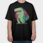 T Rex Smartphone Phone, Tricou Oversize Barbati (Unisex)