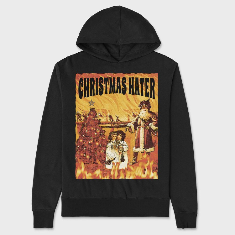 Christmas Hater Fire, Hanorac Oversize Barbati (Unisex)