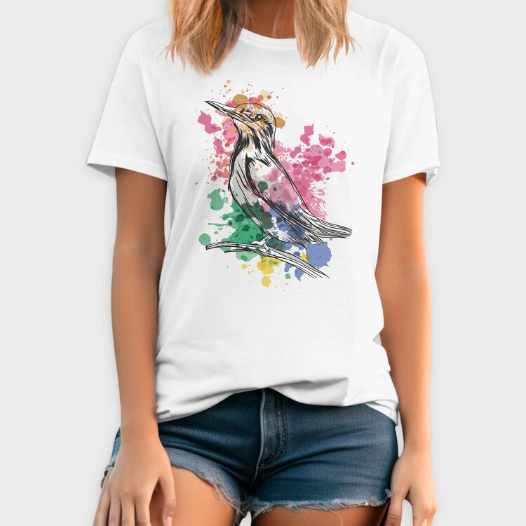 Watercolor Kingfisher European, Tricou Barbati (Unisex)