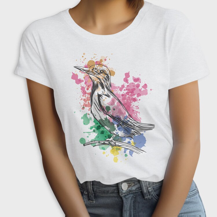 Watercolor Kingfisher European, Tricou Femei