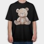 Watercolor Bear Sitting, Tricou Oversize Barbati (Unisex)
