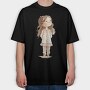 Vintage Pink Girl, Tricou Oversize Barbati (Unisex)