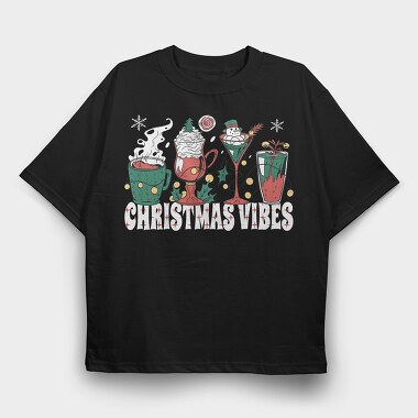 Christmas Holiday Drinks Coffee, Tricou Oversize Barbati (Unisex)