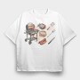 Bbq Elements, Tricou Oversize Barbati (Unisex)