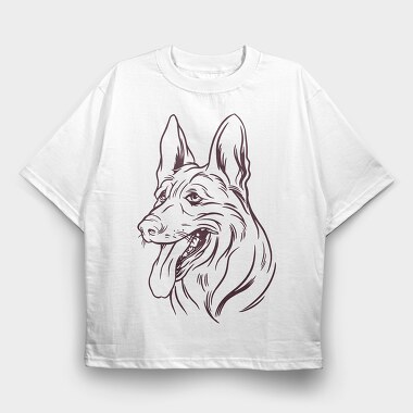 Belgian Shepherd, Tricou Oversize Barbati (Unisex)