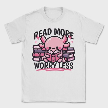 Cute Axolotl Reading, Tricou Barbati (Unisex)