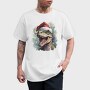 T Rex Wearing A Santa Hat Dinosaur Xmas, Tricou Barbati (Unisex)