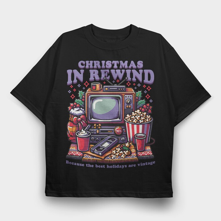 Christmas In Rewind Trend, Tricou Oversize Barbati (Unisex)