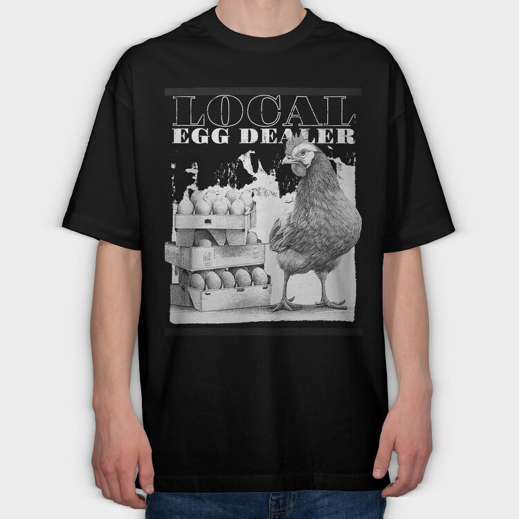 Funny Local Egg Dealer, Tricou Oversize Barbati (Unisex)