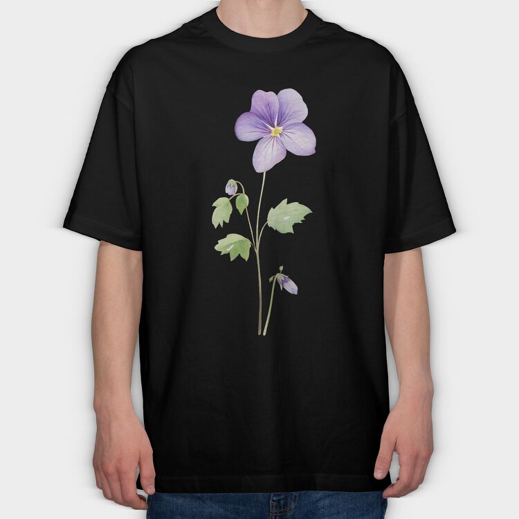 Violet Flower 01, Tricou Oversize Barbati (Unisex)