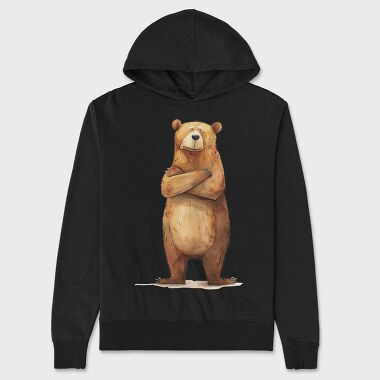 Watercolor Bear Wise, Hanorac Oversize Barbati (Unisex)