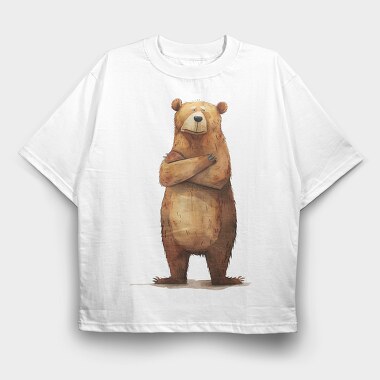Watercolor Bear Wise, Tricou Oversize Barbati (Unisex)