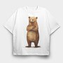 Watercolor Bear Wise, Tricou Oversize Barbati (Unisex)