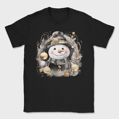 Watercolor Black Gold Snowman, Tricou Barbati (Unisex)
