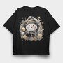 Watercolor Black Gold Snowman, Tricou Oversize Barbati (Unisex)