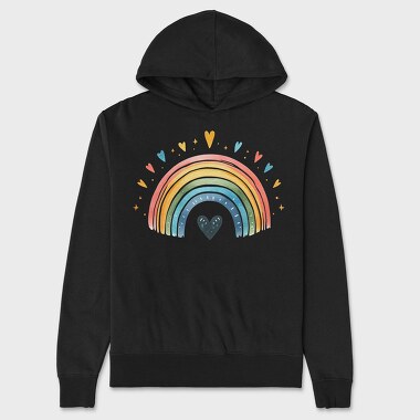 Watercolor Boho Heart, Hanorac Oversize Barbati (Unisex)